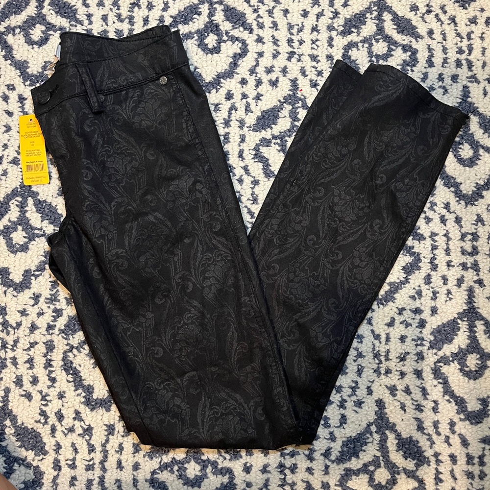 Tory Burch Black Patterned Trousers